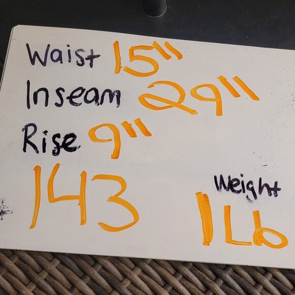 HANNAH Distressed Rhinestone Patch Jeans Sz 6 Mid Rise Straight Leg Blue Denim - Picture 9 of 12